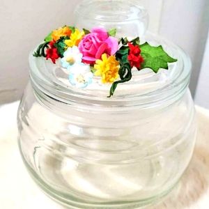Small Flower Glass Jar